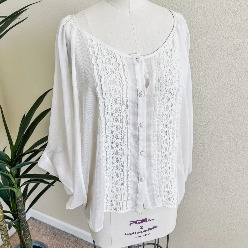Dolce Vita DV Lace Dolman Blouse sz XS - Picture 3 of 11